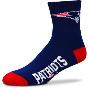 For Bare Feet New England Patriots Team Color Quarter Socks Mens Size Large 10-13