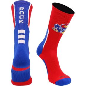 TCK Kansas Rock Chalk Jayhawks Socks Perimeter Crew
