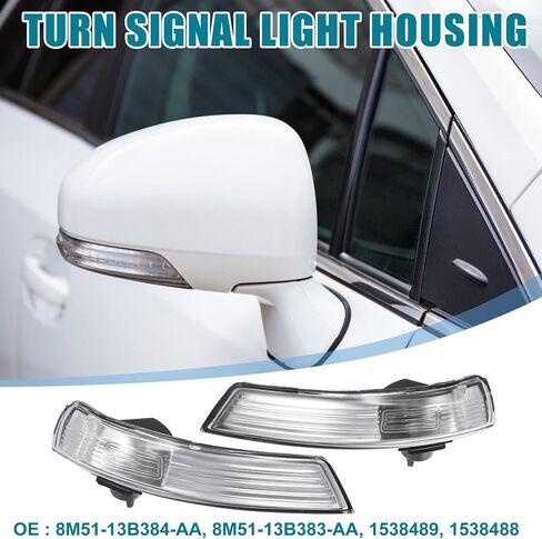 Car Rear View Mirror Indicator Turn Signal Light Housing 8M51-13B384-AA for Ford Focus Mk2 MK3 2008-2017 1 Pair in Saudi Arabia
