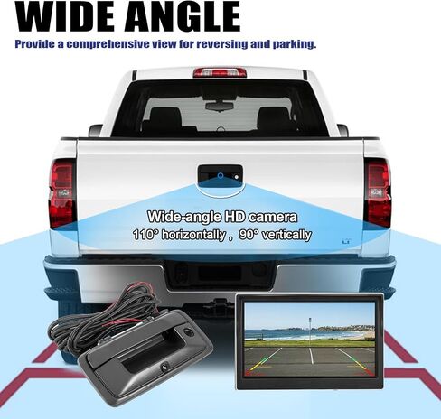 Rear View Camera Car Backup Tailgate Handle Camera Compatible with 2014-2018 Chevy Silverado, GMC Sierra 1500 2015-2018 GMC Sierra 2500HD 3500HD, GMC Canyon, Tailgate Handle with Rear Camera in Saudi Arabia