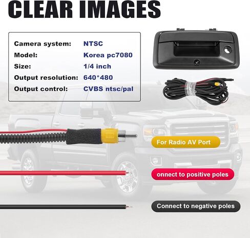 Rear View Camera Car Backup Tailgate Handle Camera Compatible with 2014-2018 Chevy Silverado, GMC Sierra 1500 2015-2018 GMC Sierra 2500HD 3500HD, GMC Canyon, Tailgate Handle with Rear Camera in Saudi Arabia
