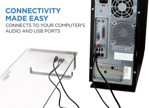 تركيبها! حامل شاشة زجاجي مع 5 منافذ USB | رف مكتبي مريح مع حامل كمبيوتر محمول عمودي | يناسب 24، 27، 30، 32 بوصة، سعة 66 رطلاً in Saudi Arabia