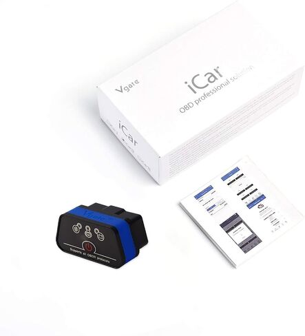 Vgate iCar2 Wi-Fi Adapter OBD2 Scanner Scan Tools Check Engine Light Car Diagnostic Tool for iOS & Android, Auto Sleep (Black) in Kuwait
