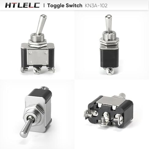 6 قطع تبديل التبديل مع غطاء مقاوم للماء KN3A-102، تشغيل/تشغيل SPDT 3Pin 20A 12 مم/0.47 بوصة مفاتيح هزازة الباكليت شديدة التحمل محطة نحاسية مطلية بالفضة لسيارة السيارات البحرية in Kuwait