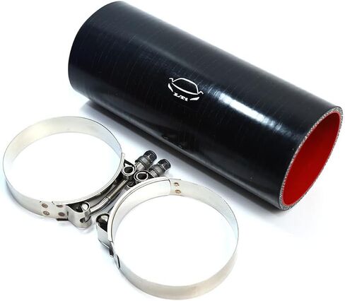 8" Length High Performance 4-Ply Reinforced 2.75" ID Straight Coupler Silicone Hose + SS304 T Bolt Clamp for Turbo/Intercooler/Piping (2.75'' Red) in Kuwait