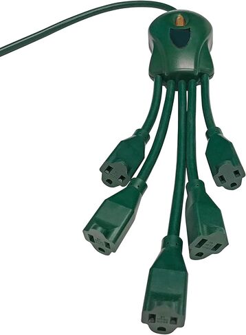 Accell Power Flexible Outlet Multiplier/Extender, 5 Independent AC Outlets Perfect for Larger Power Plugs, 3 ft (0.9 m) Power Cord, Dark Green in Kuwait