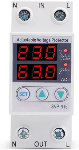 Under Voltage Relay,220V Intelligent Adjustable Over and Under Voltage Limit Current Protector Relay Reset Protector 40A in Saudi Arabia