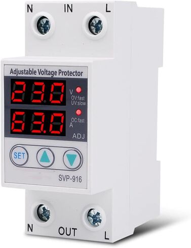 Under Voltage Relay,220V Intelligent Adjustable Over and Under Voltage Limit Current Protector Relay Reset Protector 40A in Saudi Arabia