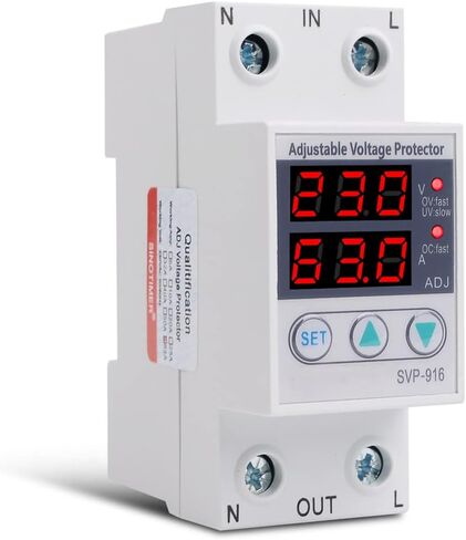 Under Voltage Relay,220V Intelligent Adjustable Over and Under Voltage Limit Current Protector Relay Reset Protector 40A in Saudi Arabia