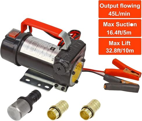 12volt Fuel Transfer Pump, 12v Diesel Transfer Pump with On/Off Shut off for Kerosene Machine, Transformer Oil,Electric Self-Priming Transfer Pump Kit in Kuwait