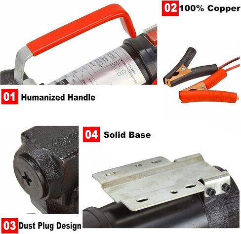 12volt Fuel Transfer Pump, 12v Diesel Transfer Pump with On/Off Shut off for Kerosene Machine, Transformer Oil,Electric Self-Priming Transfer Pump Kit in Kuwait