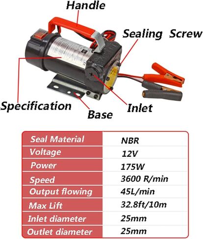 12volt Fuel Transfer Pump, 12v Diesel Transfer Pump with On/Off Shut off for Kerosene Machine, Transformer Oil,Electric Self-Priming Transfer Pump Kit in Kuwait