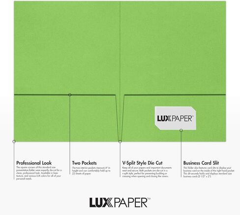 LUXPaper 9" x 12" Presentation Folders | Two Pocket | Midnight Black | 100lb. Cover | 10 Qty in Kuwait