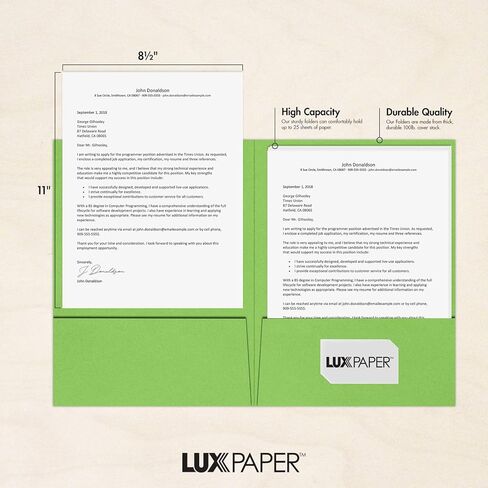 LUXPaper 9" x 12" Presentation Folders | Two Pocket | Midnight Black | 100lb. Cover | 10 Qty in Kuwait