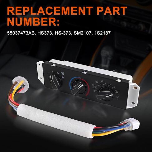 استبدال وحدة التحكم في المناخ لسيارة Jeep Wrangler TJ 1999-2004، لوحة التحكم في المناخ لسخان HVAC استبدال مفتاح التحكم A/C # 55037473AB in Saudi Arabia