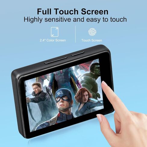 مشغل MP3 SKYBESS بلوتوث مع بطاقة TF سعة 32 جيجابايت، شاشة لمس كاملة 2.4 بوصة مشغل موسيقى MP3 HiFi جودة موسيقى لا تفقد فقدانها مع مكبر صوت عالي الدقة مدمج وراديو FM ومسجل صوت، بما في ذلك سماعات الأذن in Kuwait
