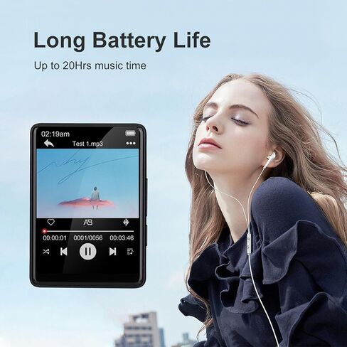 مشغل MP3 SKYBESS بلوتوث مع بطاقة TF سعة 32 جيجابايت، شاشة لمس كاملة 2.4 بوصة مشغل موسيقى MP3 HiFi جودة موسيقى لا تفقد فقدانها مع مكبر صوت عالي الدقة مدمج وراديو FM ومسجل صوت، بما في ذلك سماعات الأذن in Kuwait