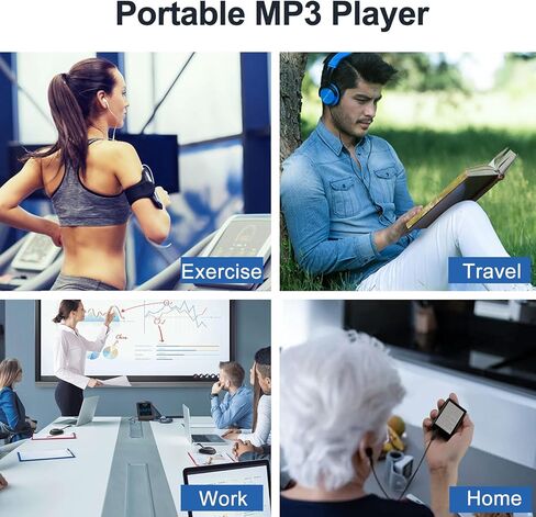 مشغل MP3 SKYBESS بلوتوث مع بطاقة TF سعة 32 جيجابايت، شاشة لمس كاملة 2.4 بوصة مشغل موسيقى MP3 HiFi جودة موسيقى لا تفقد فقدانها مع مكبر صوت عالي الدقة مدمج وراديو FM ومسجل صوت، بما في ذلك سماعات الأذن in Kuwait