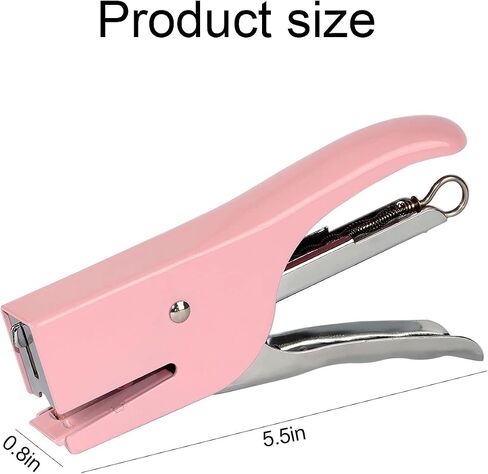 Cute Pink Office Desk Supplies Set Stapler Tape Dispenser, 24/6 Rose Gold Staples, Desktop Stationery Kit Set for Office School Student(Pink) in Saudi Arabia