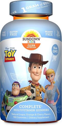 علكة Sundown Kids فيتامين C مع ثمر الورد، بيوفلافونويد الحمضيات، غير معدلة وراثيًا، خالية من منتجات الألبان، خالية من الغلوتين، نباتي، 90 قطعة in Kuwait