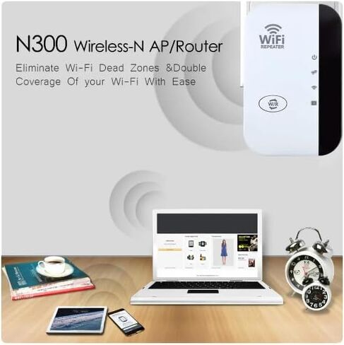 يعمل مكرر WiFi اللاسلكي N على تعزيز إشارة WiFi الخاصة بك حتى 300 ميجابت في الثانية - نقطة وصول مكرر لاسلكية طويلة المدى in Kuwait