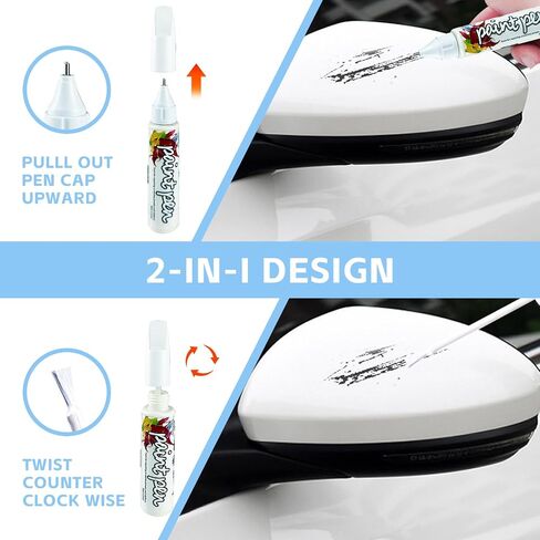 Car Scratch remover Touch up paint pen Two-In-One Touch up paint for cars Multiple colors Automotive Car Paint Scratch Repair for Various cars (Black) in Saudi Arabia