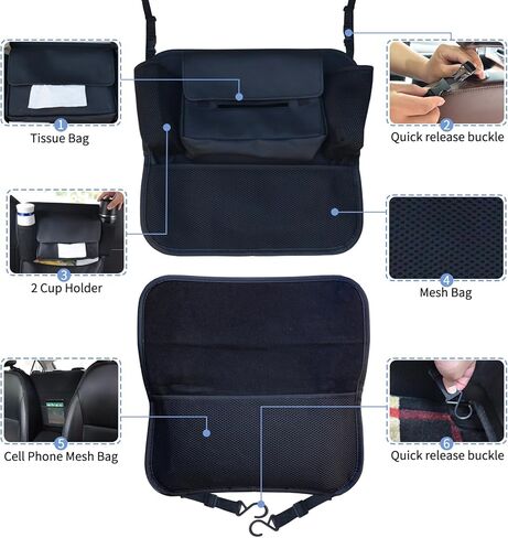 حامل مناديل السيارة Ovege (الترقية إلى الحجم الأكبر: 9.84 * 5.12 * 3.74 بوصة) حامل قناع لحامل مناديل السيارة من جلد البولي يوريثان ملحقات السيارة للمقعد الخلفي in Kuwait