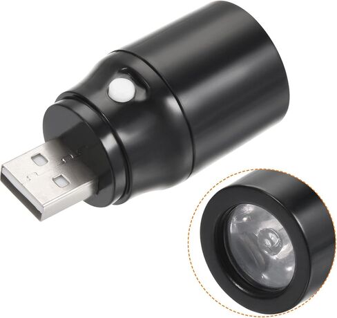 MECCANIXITY USB LED ضوء كشاف ضوء أبيض مع سلك تمديد USB2.0 مرن قابل للانحناء 35 سم أسود، عبوة من 2 in Saudi Arabia