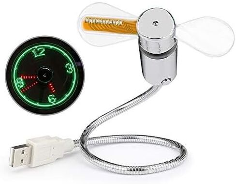 تمت ترقية ساعة Gadget USB Fan مع وظيفة عرض ساعة الوقت، ومحول USB C مجاني إلى USB، وضمان لمدة عام in Saudi Arabia