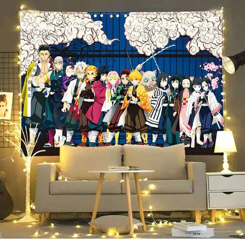 نسيج - أنيمي - ملصق، لفافة جدارية فنية كبيرة لغرفة المعيشة، سرير غرفة النوم، الغرفة وحفلة عيد الميلاد، هدية لمحبي الرسوم المتحركة اليابانية مقاس 60 × 80 بوصة نسيج ملصق أنيمي in Kuwait