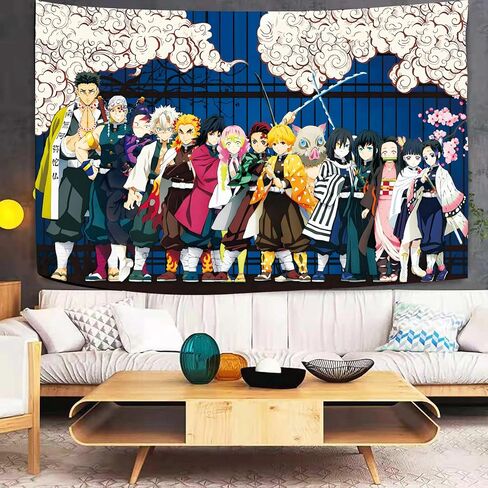 نسيج - أنيمي - ملصق، لفافة جدارية فنية كبيرة لغرفة المعيشة، سرير غرفة النوم، الغرفة وحفلة عيد الميلاد، هدية لمحبي الرسوم المتحركة اليابانية مقاس 60 × 80 بوصة نسيج ملصق أنيمي in Kuwait