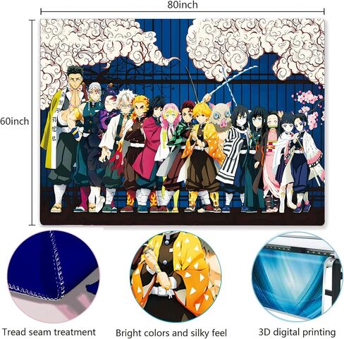 نسيج - أنيمي - ملصق، لفافة جدارية فنية كبيرة لغرفة المعيشة، سرير غرفة النوم، الغرفة وحفلة عيد الميلاد، هدية لمحبي الرسوم المتحركة اليابانية مقاس 60 × 80 بوصة نسيج ملصق أنيمي in Kuwait