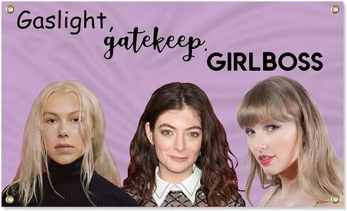 علم المفروشات "Gaslight، Gatekeep، Girlboss" مقاس 3 × 5 أقدام مع 4 حلقات نحاسية لافتة حفلات مضحكة داخلية، هدية جدارية لتزيين غرفة الكلية in Kuwait