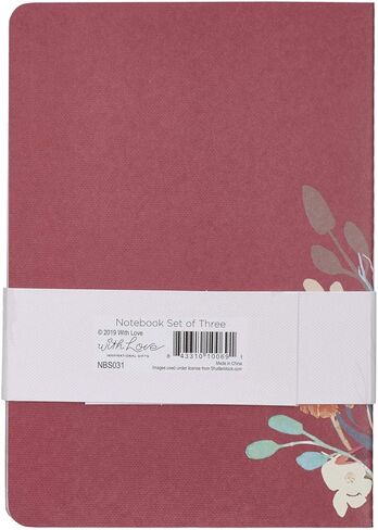 Blessed is She Who Believes Burgundy, Eggplant, Gray w/Gold Foil Accents Inspirational Softcover Notebooks, Set of Three, Medium in Saudi Arabia