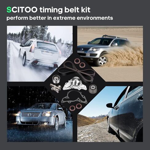 Scitoo TBK323 Timing Belt Kit Water Pump with Hydraulic Tensioner Fits 2003-2006 for Hyundai Santa Fe 2002-2005 for Hyundai XG350 2004-2006 for Kia Amanti 2002-2005 for Kia Sedona 3.5L in Saudi Arabia