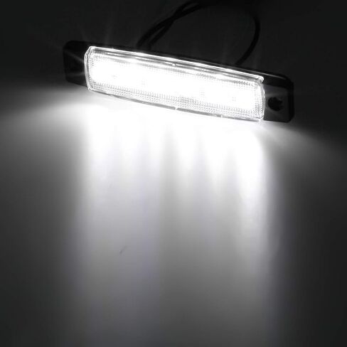 Partsam 5 قطع 3.8 بوصة 6 مصابيح LED بيضاء لعلامات التخليص للشاحنات المقطورة والدراجات النارية والتخييم، قارب المرافق البحرية شريط داخلي ضوء مجاملة/سطح السفينة لقارب بونتون كاياك يخت شراعي 12 فولت in Saudi Arabia