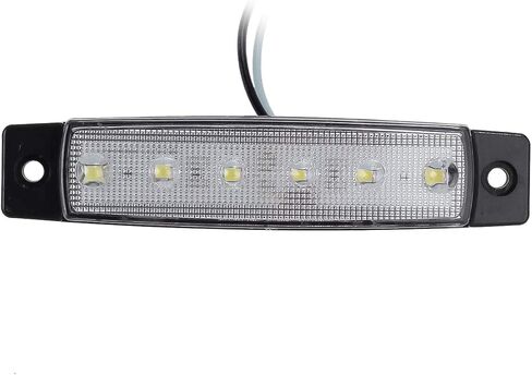 Partsam 5 قطع 3.8 بوصة 6 مصابيح LED بيضاء لعلامات التخليص للشاحنات المقطورة والدراجات النارية والتخييم، قارب المرافق البحرية شريط داخلي ضوء مجاملة/سطح السفينة لقارب بونتون كاياك يخت شراعي 12 فولت in Saudi Arabia