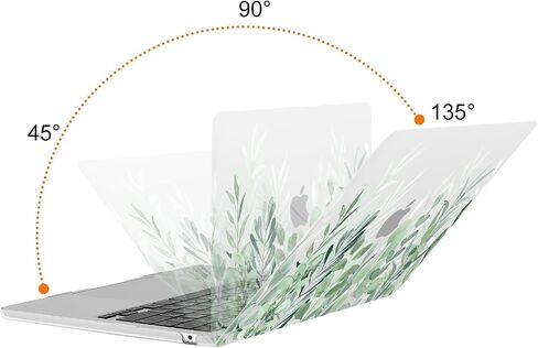MOSISO Compatible with MacBook Air 13.6 inch Case 2022 2023 2024 Release M3 A3113 M2 A2681 with Touch ID, Plastic Eucalyptus Leaves Hard Shell Case & Keyboard Cover & Screen Protector, Transparent in Saudi Arabia