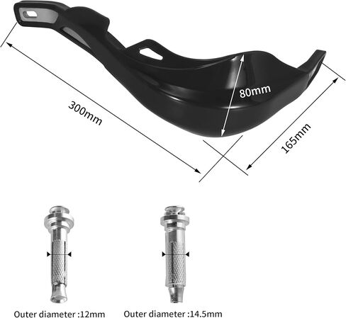 RUTU Motorcycle 22mm 7/8 inch Universal Handguards for Off Road Dirt Pit Bike Enduro Motocross ATV YZ450F YZ125 YZ250F CRF150F CRF450R KX250F CRF250L KLR650 LTZ400 TTR125 - Black in Saudi Arabia