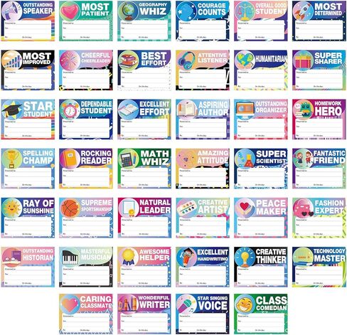 80 قطعة من شهادات جوائز الطلاب لنهاية العام الدراسي وشهادات تقدير التخرج وشهادة الإنجاز لمستلزمات مدرسي التخرج في الفصل الدراسي، 7.8 × 5.9 بوصة in Kuwait