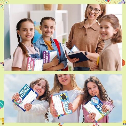 80 قطعة من شهادات جوائز الطلاب لنهاية العام الدراسي وشهادات تقدير التخرج وشهادة الإنجاز لمستلزمات مدرسي التخرج في الفصل الدراسي، 7.8 × 5.9 بوصة in Kuwait