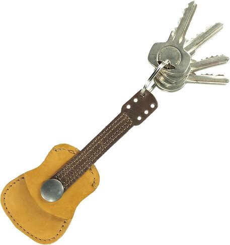 Hide & Drink, Leather Guitar Pick Holder Keychain, Picks Case Instrument Gifts Ideas for Musicians, Handmade Includes 101 Year Warranty :: Old Tobacco in Saudi Arabia