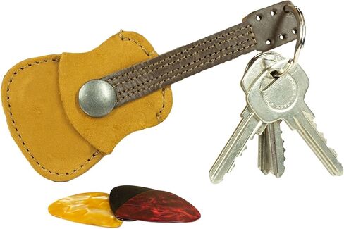 Hide & Drink, Leather Guitar Pick Holder Keychain, Picks Case Instrument Gifts Ideas for Musicians, Handmade Includes 101 Year Warranty :: Old Tobacco in Saudi Arabia