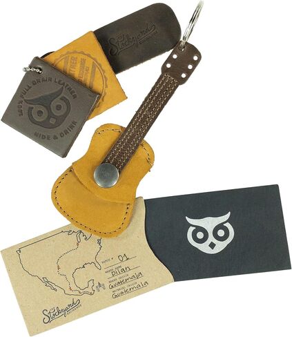 Hide & Drink, Leather Guitar Pick Holder Keychain, Picks Case Instrument Gifts Ideas for Musicians, Handmade Includes 101 Year Warranty :: Old Tobacco in Saudi Arabia