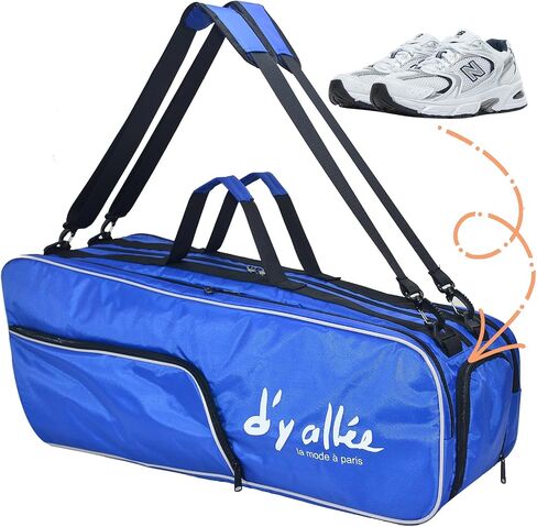 d'yallee Tennis Bag 6 Rackets, Professional Tennis Bag with Shoes Compartment for Men Women, Racquetball Racket, Pickleball Paddles and Other Equipment or Gear in Saudi Arabia