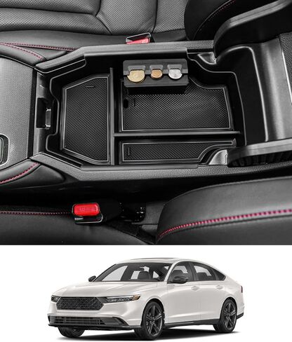 2023 2024 Accord/Accord Hybrid Center Console Organizer for Honda Accord (LX/EX/EX-L/Sport/Sport-L/Touring) Armrest Storage Box, 2023 Accord Organizer 2024 Accord Accessories (Black Mats) in Kuwait