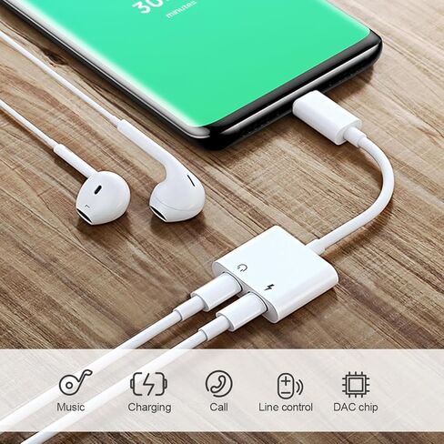 محول سماعة رأس USB من النوع C إلى USB C مزدوج مع شاحن، 2 حزمة 2 في 1 USB C Aux + مقسم محول شاحن لهاتف Samsung Galaxy S22 S21، Google Pixel 4 3 XL، iPad pro 2020/21، Huawei in Kuwait