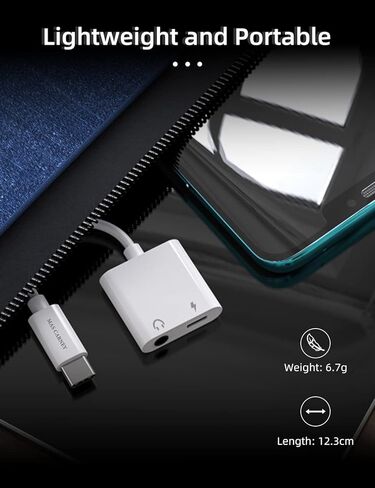 MAS CARNEY Headphone Adapter, USB Type C to 3.5mm Headphone and Charger Adapter Compatible with Pixel 5 4 3 XL, Galaxy S22 S21 S20 S20+ Note 20,Ipad Pro, MacBook in Kuwait