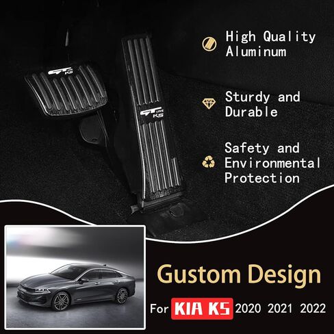 غطاء دواسة فرامل الغاز من الألومنيوم المضاد للانزلاق بدون حفر، أغطية دواسات التسارع متوافقة مع مجموعة دواسات القدم Kia K5 2022-2021 (أحمر) in Kuwait