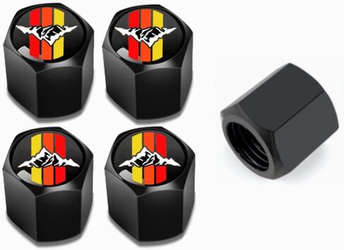 لشاحنة Tacoma TRD 4Runner Tundra Rav4 Highlander Sequoia Offroad Truck، غطاء جذعي لصمام إطار معدني أسود يغطي غطاء صمام الهواء مجموعة غطاء مقاوم للغبار ومضاد للتسرب، غطاء هوائي بتصميم شعار ملحقات السيارة (عبوة من 5 قطع) in Kuwait